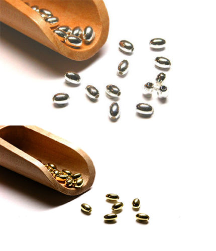 Oliven Zwischenteile 925( Sterling Silber ( L 4,5 mm x B 3,0 mm)